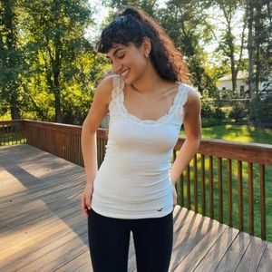 Hollister, Cream tank top, size Small